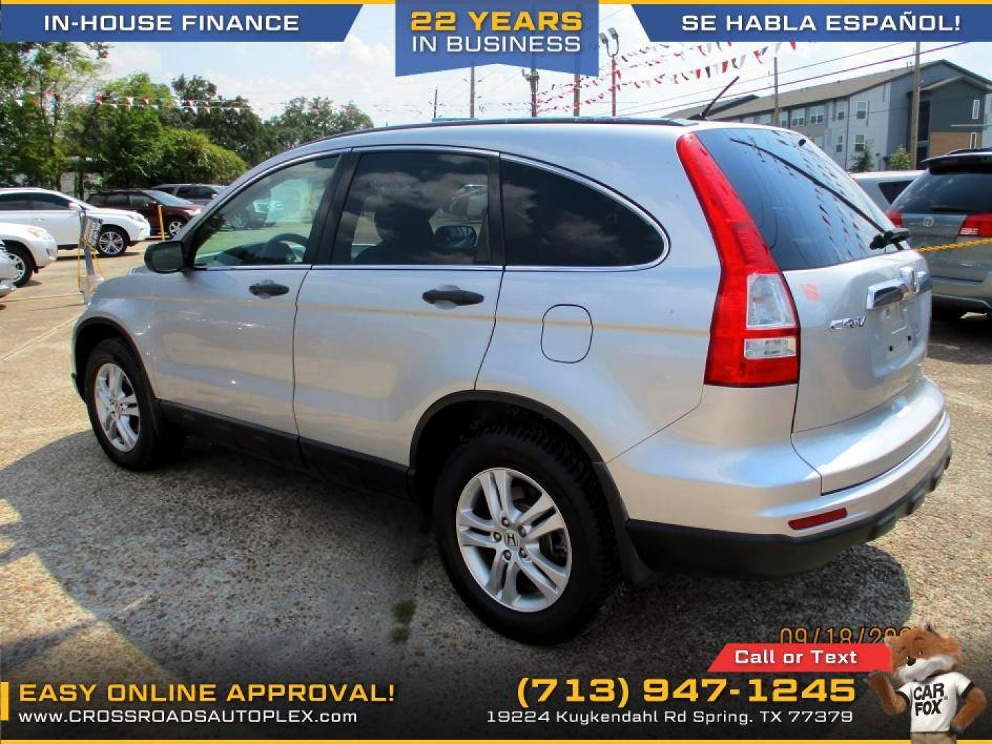 2010 SILVER /GRAY HONDA CR-V EX 2WD 5-Speed AT (3CZRE3H53AG) with an 2.4L L4 DOHC 16V engine, 5-SPEED AUTOMATIC transmission, located at 19224 Kuykendahl Rd, Spring, TX, 77379, (713) 947-1245, 30.049259, -95.491402 - Photo#1