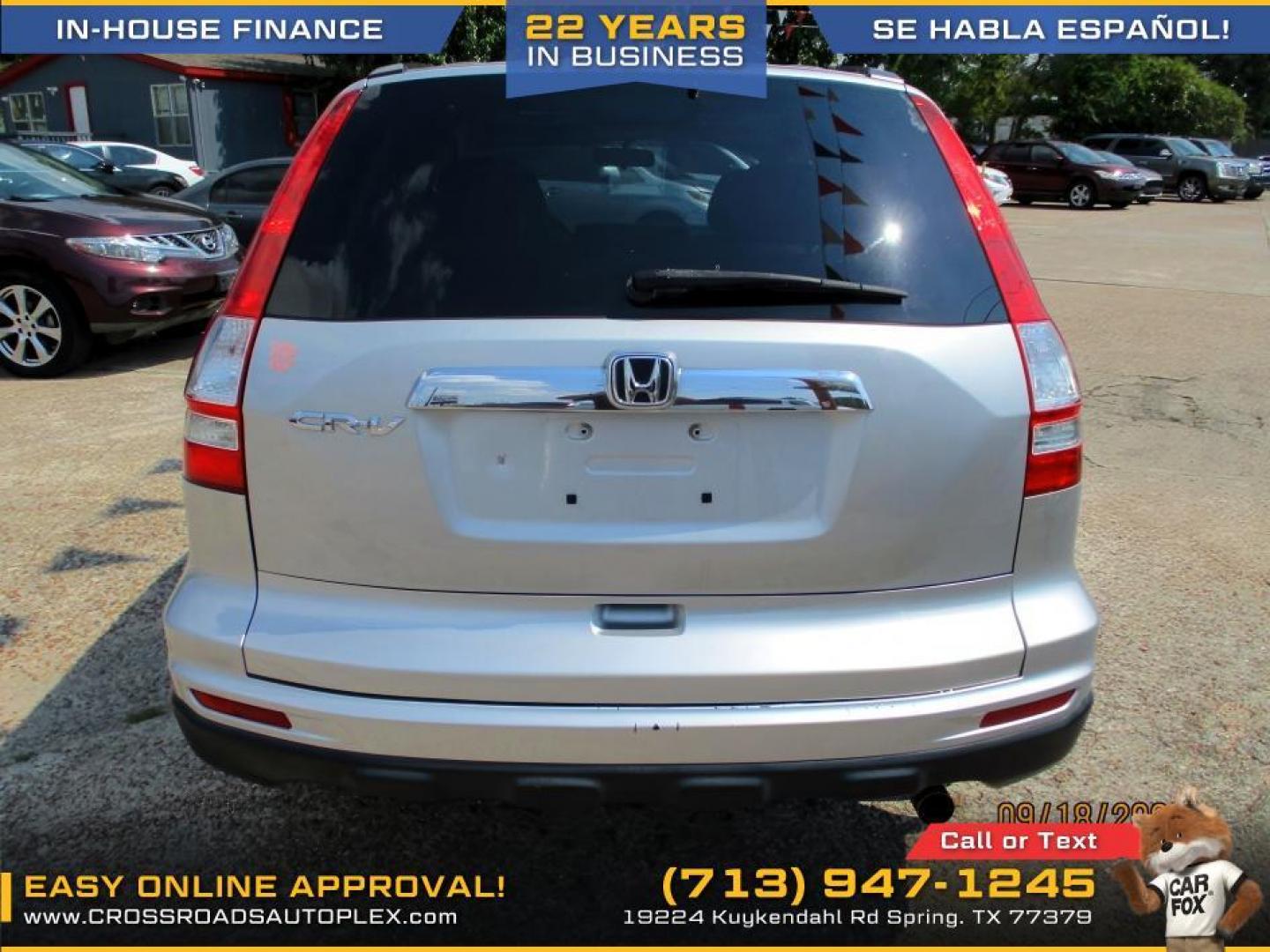 2010 SILVER /GRAY HONDA CR-V EX 2WD 5-Speed AT (3CZRE3H53AG) with an 2.4L L4 DOHC 16V engine, 5-SPEED AUTOMATIC transmission, located at 19224 Kuykendahl Rd, Spring, TX, 77379, (713) 947-1245, 30.049259, -95.491402 - Photo#2