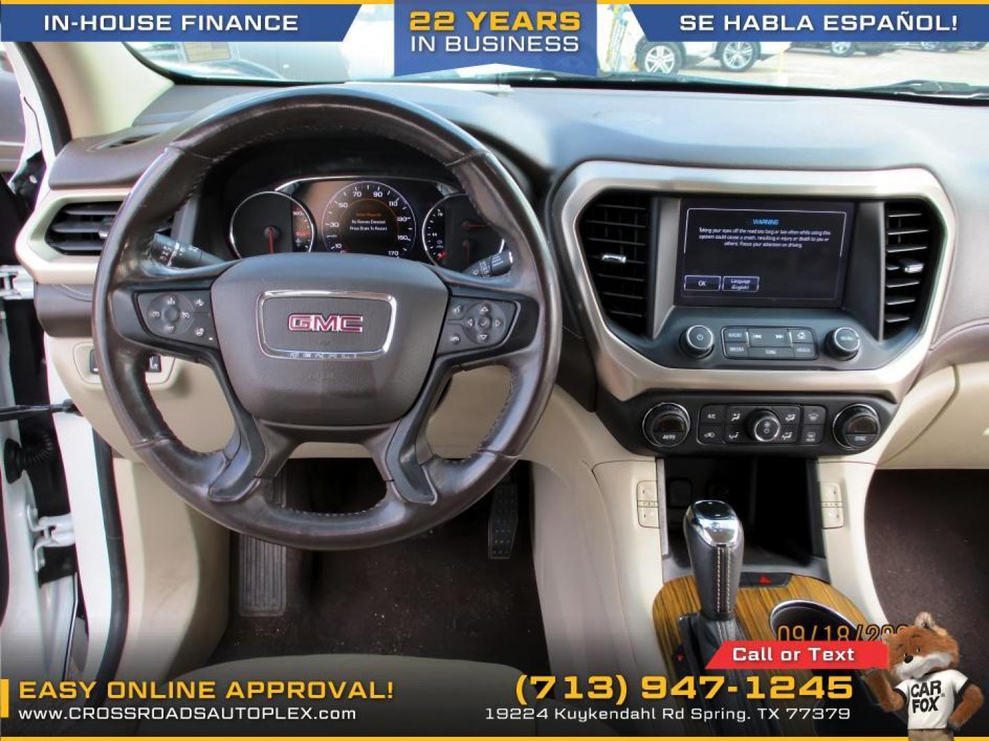 2017 WHITE /GRAY GMC ACADIA Denali (1GKKNPLS0HZ) with an 3.6L V6 DOHC 24V engine, 6-SPEED AUTOMATIC transmission, located at 19224 Kuykendahl Rd, Spring, TX, 77379, (713) 947-1245, 30.049259, -95.491402 - Photo#10