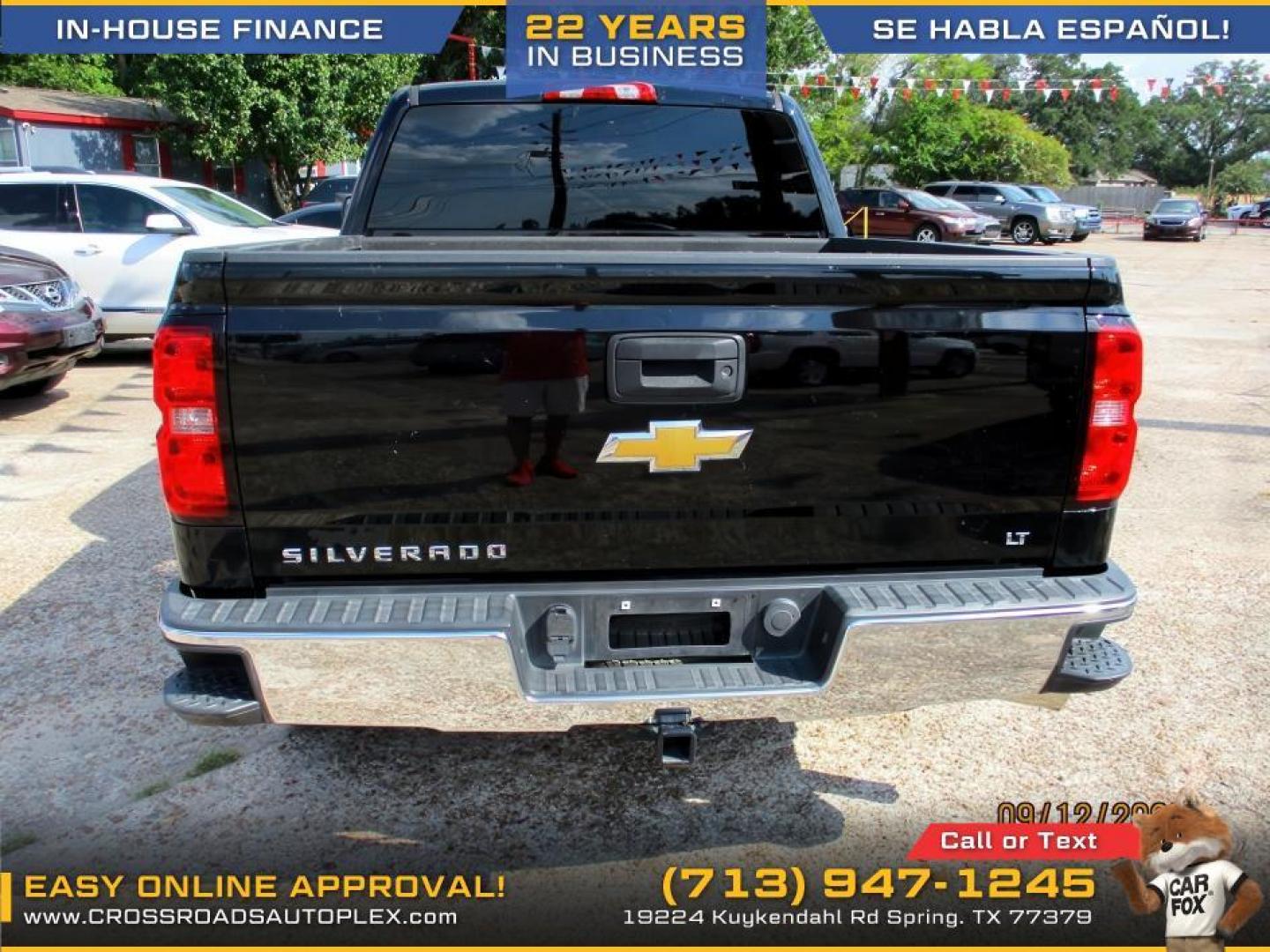 2015 BLACK /BLACK CHEVROLET SILVERADO 1500 LT Crew Cab 2WD (3GCPCREHXFG) with an 4.3L V6 OHV 12V engine, 6-SPEED AUTOMATIC transmission, located at 19224 Kuykendahl Rd, Spring, TX, 77379, (713) 947-1245, 30.049259, -95.491402 - Photo#3