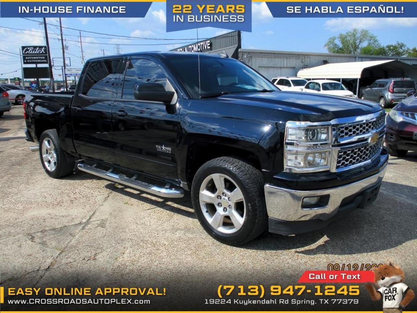 2015 BLACK /BLACK CHEVROLET SILVERADO 1500 LT Crew Cab 2WD (3GCPCREHXFG) with an 4.3L V6 OHV 12V engine, 6-SPEED AUTOMATIC transmission, located at 19224 Kuykendahl Rd, Spring, TX, 77379, (713) 947-1245, 30.049259, -95.491402 - Photo#5