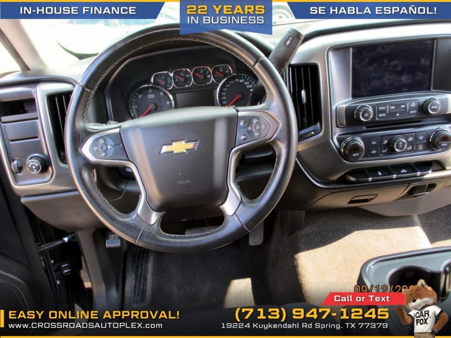 2015 BLACK /BLACK CHEVROLET SILVERADO 1500 LT Crew Cab 2WD (3GCPCREHXFG) with an 4.3L V6 OHV 12V engine, 6-SPEED AUTOMATIC transmission, located at 19224 Kuykendahl Rd, Spring, TX, 77379, (713) 947-1245, 30.049259, -95.491402 - Photo#9