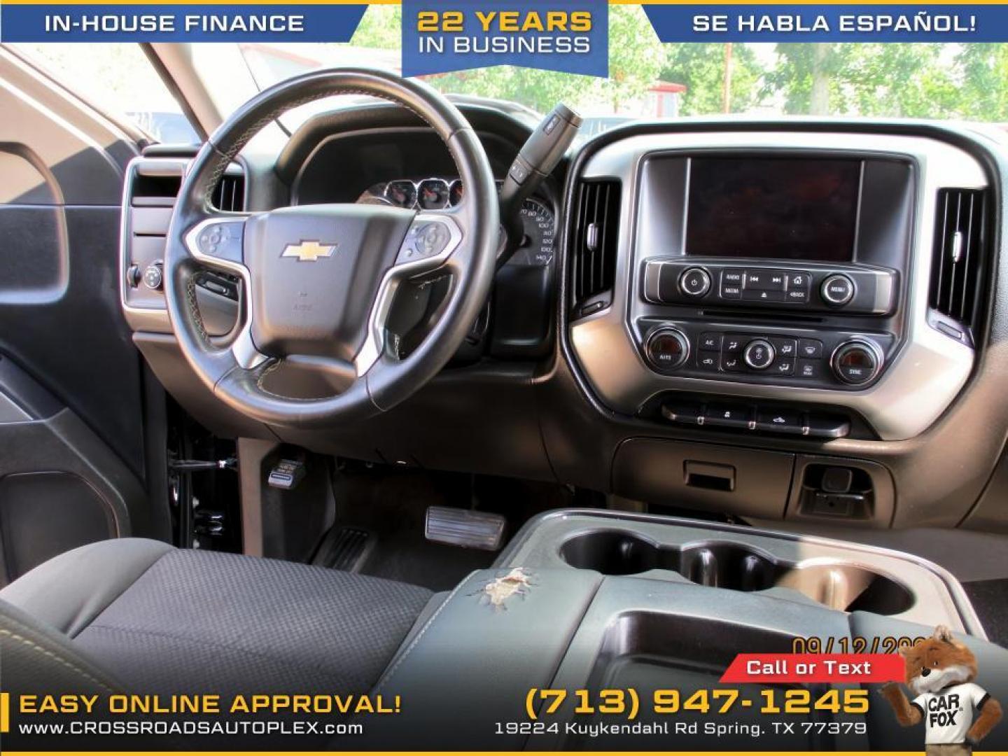 2015 BLACK /BLACK CHEVROLET SILVERADO 1500 LT Crew Cab 2WD (3GCPCREHXFG) with an 4.3L V6 OHV 12V engine, 6-SPEED AUTOMATIC transmission, located at 19224 Kuykendahl Rd, Spring, TX, 77379, (713) 947-1245, 30.049259, -95.491402 - Photo#10