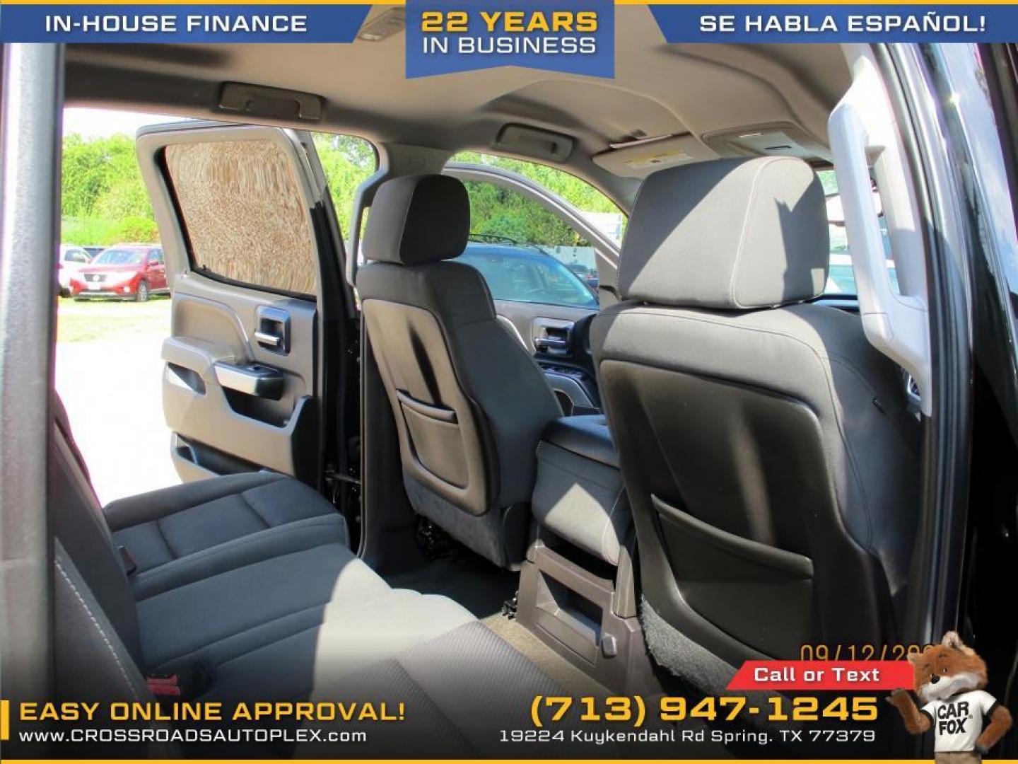2015 BLACK /BLACK CHEVROLET SILVERADO 1500 LT Crew Cab 2WD (3GCPCREHXFG) with an 4.3L V6 OHV 12V engine, 6-SPEED AUTOMATIC transmission, located at 19224 Kuykendahl Rd, Spring, TX, 77379, (713) 947-1245, 30.049259, -95.491402 - Photo#11